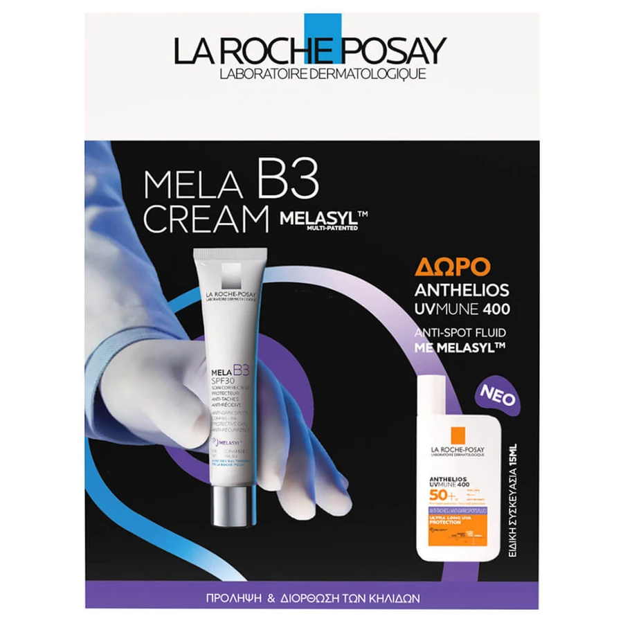 La Roche Posay Promo Pack Mela B3 Crème SPF30 30ml met GRATIS Anthelios UVMune 400 Anti-Dark Spots Fluid SPF50+ 15ml