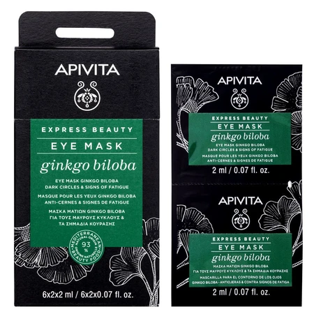 Apivita Express Beauty Eye Mask For Black Circles & Bags With Ginkgo Biloba 2x2ml