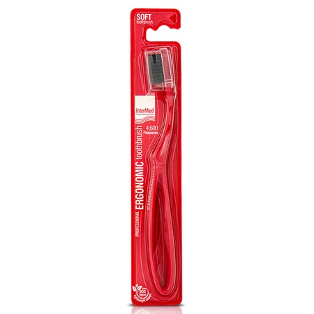 Intermed Professionele Ergonomische Tandenborstel Zacht Rood