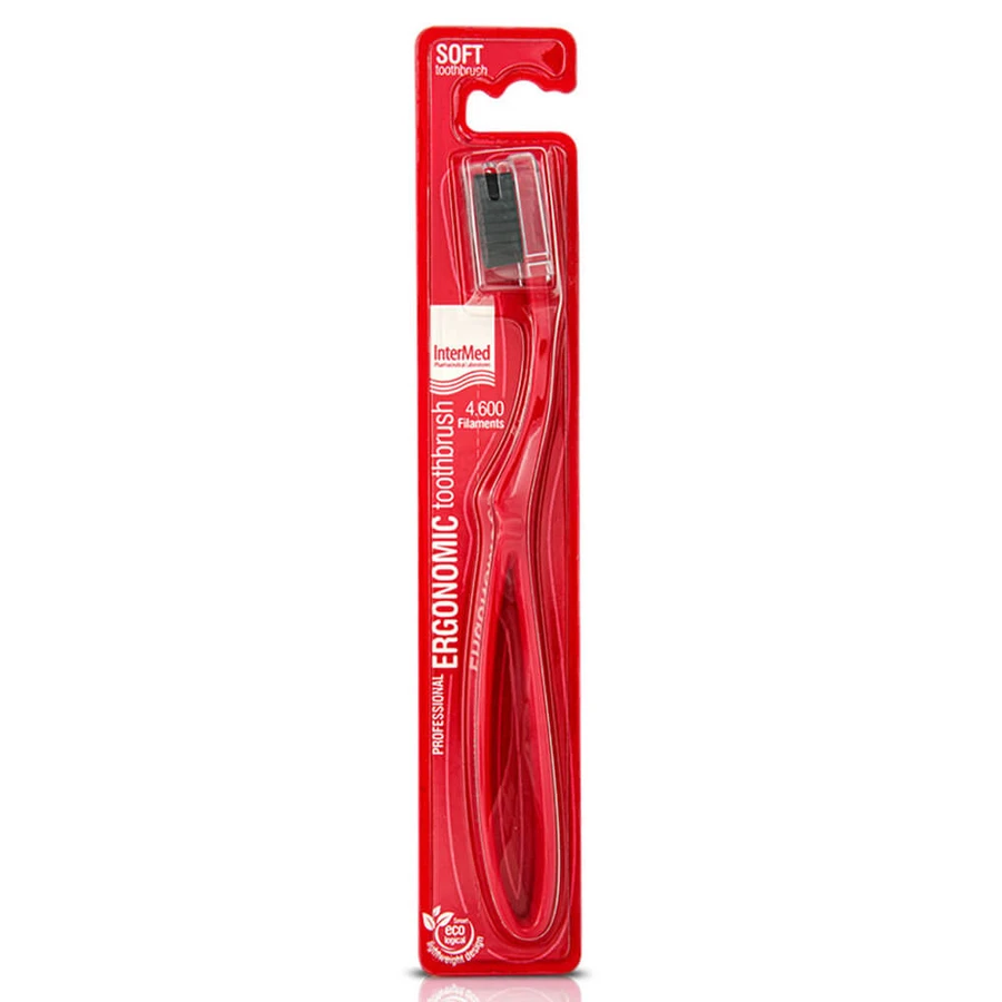 Intermed Professionele Ergonomische Tandenborstel Zacht Rood