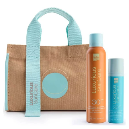 Luxurious SunCare Promo Pack avec Antioxidant Sunscreen Invisible Spray SPF30+ 200ml, Probiotics Fluid SPF30 75ml & FREE Bag
