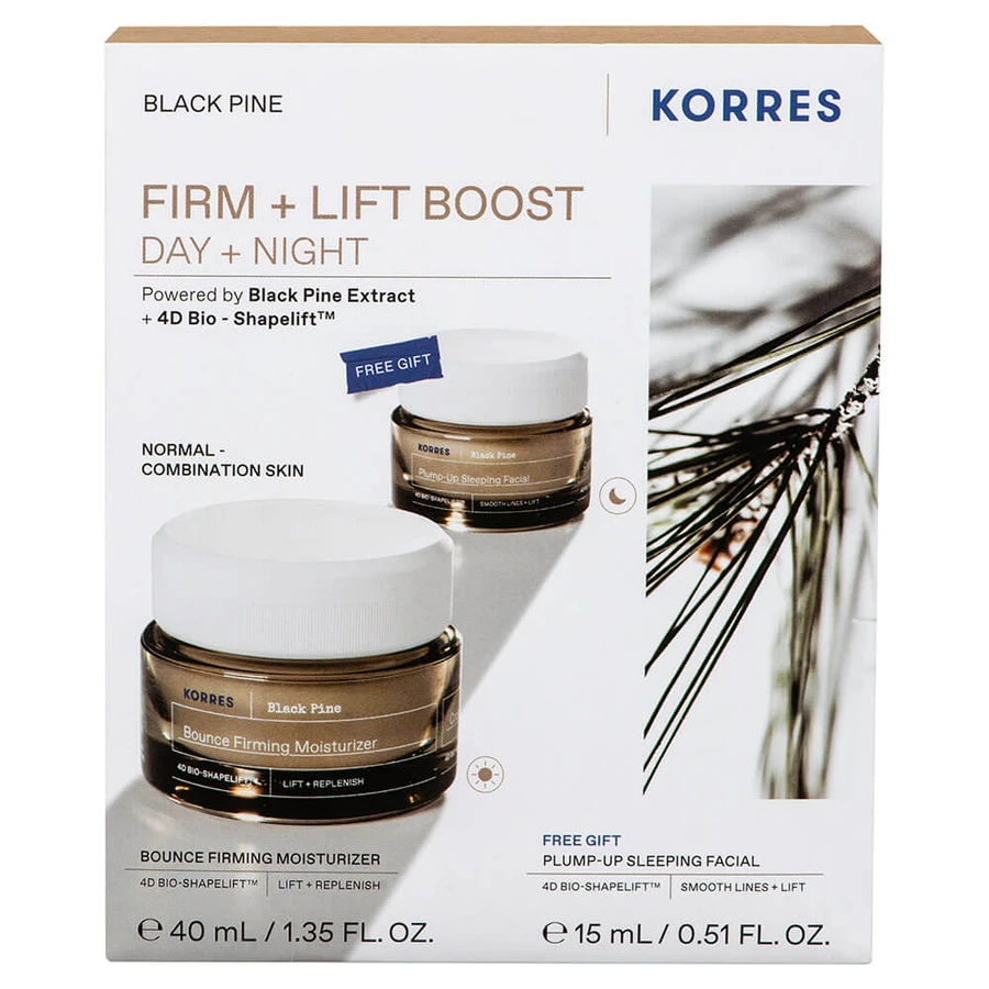Pack Promocional Korres Crema de Día Reafirmante y Lifting de Pino Negro para Piel Normal - Mixta 40ml & Crema de Noche Reafirmante y Lifting 15ml GRATIS