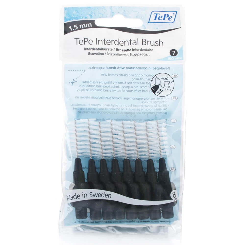 TePe Midtooth Brushes XX-Large 1,5 mm Black 8pcs