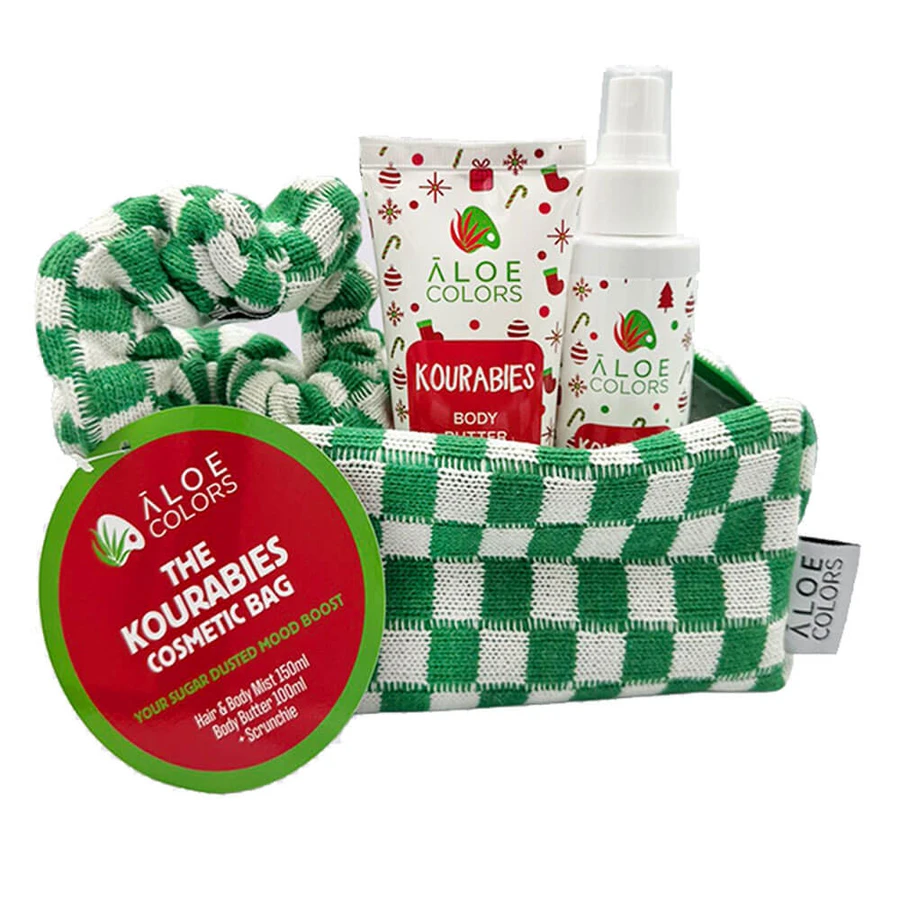 Aloe+ Colors The Kourabies Cosmetic Bag with Hair & Body Mist 150ml, Body Butter 100ml & Scrunchie