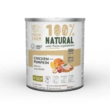 FRESH FARM Grof, XS-XL, Kip en pompoen, graanvrij hondenvoer in blik, (paté), 800g