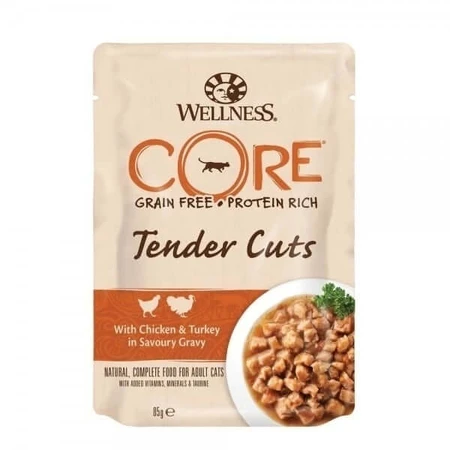 Wellness Core Cat Tender Cuts Chicken and Turkey, in Sauce, 85 g