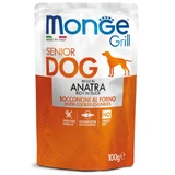 MONGE Grill Senior, XS-XL, Duck, sachet moist senior dog food, (in own juice), 100g