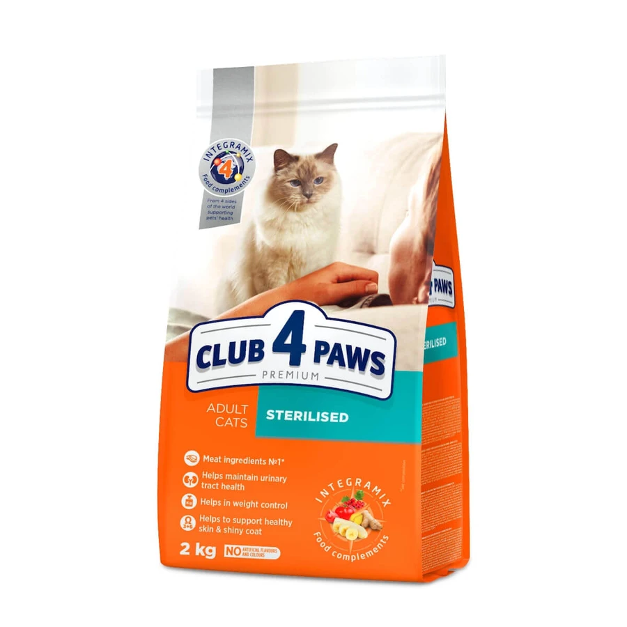 CLUB 4 PAWS Premium Sterilized, Kip, droogvoer voor gesteriliseerde katten, 2kg