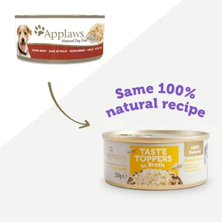 APPLAWS, Chicken and Rice Fillet, canned wet dog food, (in soup), 156g