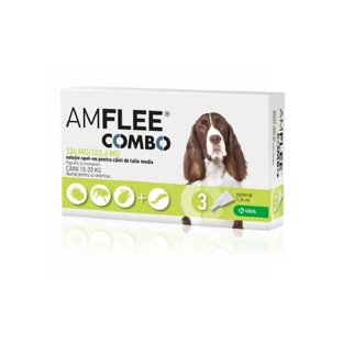AMFLEE Combo Dog, spot-on, antiparasitic solution, dogs 10-20 kg, 3 pipettes
