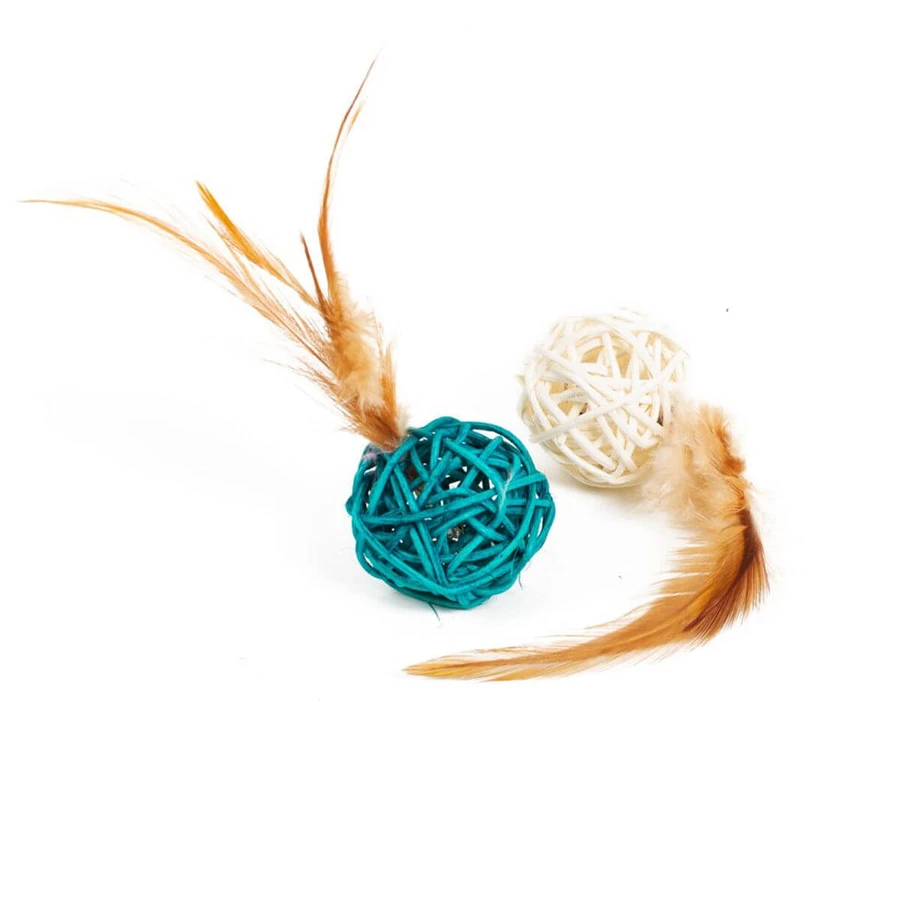Natural Feather Ball for Cats, 4cm