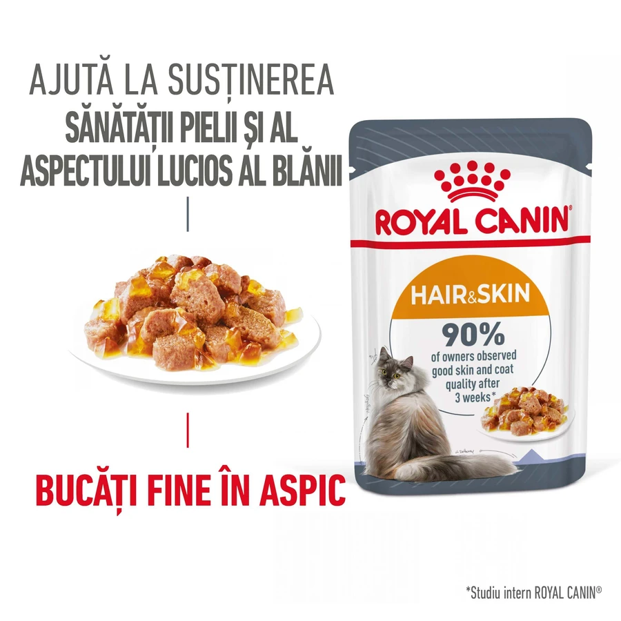 ROYAL CANIN Hair&Skin Care Adult vochtig kattenvoer huid & vacht (in aspic), 85g