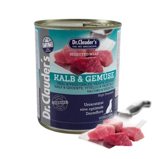DR. CLAUDER'S Selected Meat, XS-XL, Veal and Vegetables, canned grain-free moist dog food, (in its own juice), 800g
