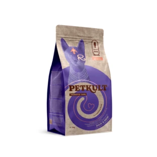 PETKULT Probiotic Care Hair & Skin, Somon și Păstrăv, hrană uscată fără cereale pisici, piele & blană, sistem digestiv, 2kg