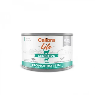 CALIBRA Life Sensitive, Agneau, nourriture humide en conserve sans céréales pour chats, (pâté), 200g