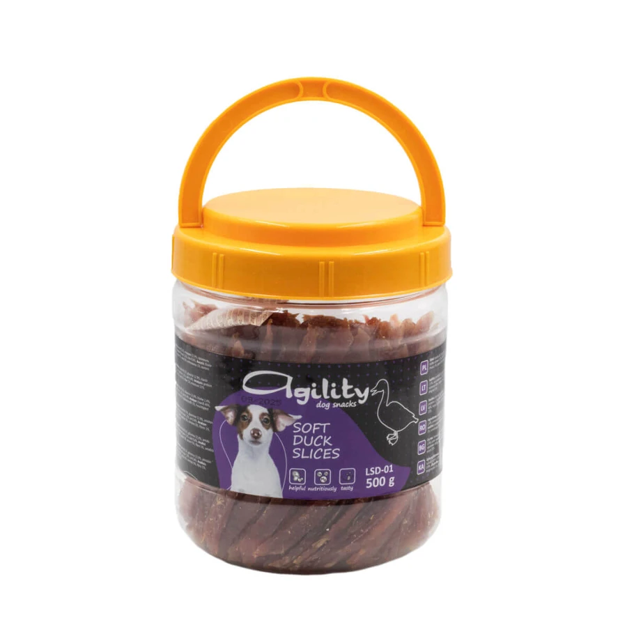 AGILITY Half Strips of Duck Breast, XS-XL, reward bucket dogs, 500g