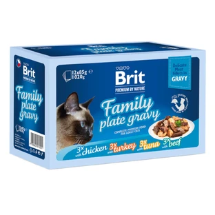 BRIT Premium by Nature Delicate Family Plate, Vlees, blikje vochtig kattenvoer, (in saus), multipack, 85g x 12st