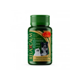 DR. SEKIZ Relaxcalm, XS-XL, sistema nervioso y calmante suplemento para perros y gatos, botella, 100 comprimidos