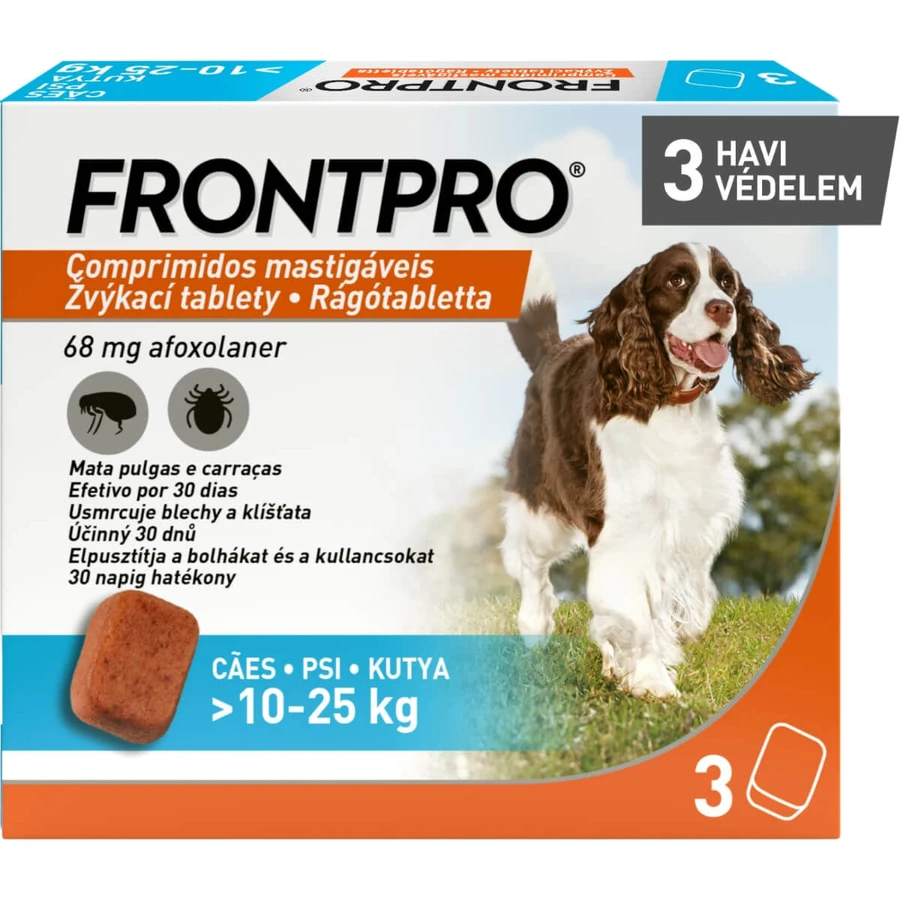 FRONTPRO, Externe Entwurmung Hunde, L(10 - 25kg), Kautabletten, 68mg x 3St.