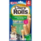 INABA Churu Rolls, Pollo y Atún, bolsa de recompensa para gatos sin cereales, semimalista, 40g
