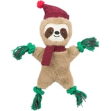 TRIXIE Christmas Lenes, rope toy dogs XS-XL, with sound, cotton, brown and green, 30cm