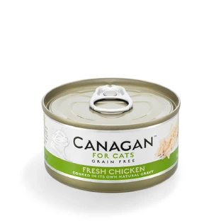 CANAGAN Fresh Chicken, Chicken, nourriture humide en conserve sans grain pour chats juniors et adultes, (dans son propre jus), 75g
