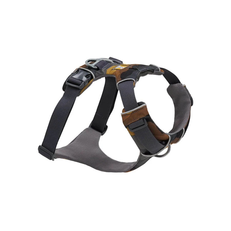 RUFFWEAR Front Rage Moonlight Mountains Moonlight Mountains, harnais double (poitrail et dos) pour chien de dressage, réglable, réfléchissant, marron et gris, M(69-81cm)