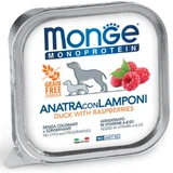 MONGE Monoprotein, XS-XL, Ente und Himbeere, getreidefreies Nassfutter für Hunde mit einem Protein, (Pastete), 150g