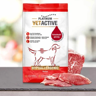 PLATINUM Vetactive Hypoallergenic, XS-XL, Iberico, enkelvoudig eiwit droogvoer, graanvrij, enkelvoudig eiwit droogvoer voor honden met allergieën, semi-homemalistisch, 5kg