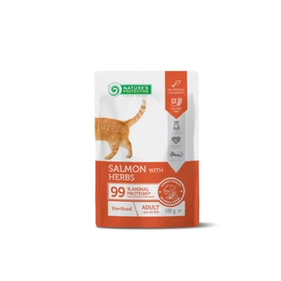 NATURES PROTECTION Sterilisiert, Lachs, Beutel Nassfutter für sterilisierte Katzen, (in Sauce), 100g