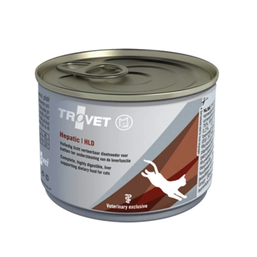 TROVET Cat Hepatic HLD, alimentation vétérinaire pour chats, nourriture humide en boîte, maladie du foie, (pâté), 100g