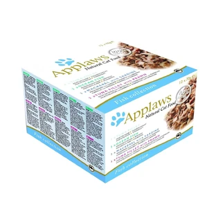 APPLAWS Fish Selection Multipack, 3 smaken (Tonijn, Tonijn & Zalm, Tonijn & Zeewier), gemengde verpakking, nat kattenvoer in blik, 70g x 12