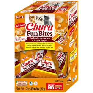 INABA Churu Churu Fun Bites, Huhn, getreidefreie Belohnungsbox Katzen, 96g