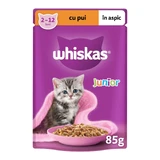 WHISKAS Junior, Huhn, Sachet Nassfutter für junge Katzen, (in Aspik), 85g