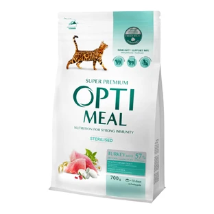 OPTIMEAL Sterilized, Turkey, nourriture sèche pour chats stérilisés, 700g