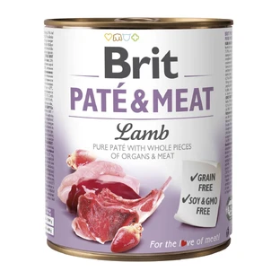BRIT Pate & Meat, Lamb, canned grain-free moist dog food, (pâté with meat pieces), 800g