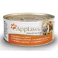 APPLAWS, Pechuga de pollo y calabacín, comida húmeda en lata para gatos, (en sopa), 156g