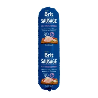 BRIT Premium, Pollo y Conejo, salami comida húmeda baja en cereales perros, 800g