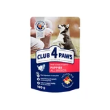 CLUB 4 PAWS Premium Puppies, XS-XL, Pavo, bolsa de comida húmeda para perros jóvenes, (en salsa), 100g