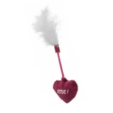 TRIXIE Valentine's Heart with Feathers, interactive cat toy, catnip, plush, red, 20cm