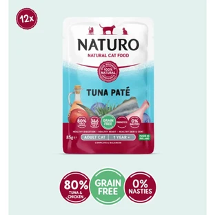 NATURO, Thunfisch, Beutel mit getreidefreiem Katzenfutter, (Pastete), 85g