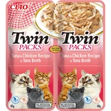 INABA Ciao Twin Packs, Thunfisch und Huhn, Beutel mit feuchtem, getreidefreiem Katzenfutter, (Topping), 80g