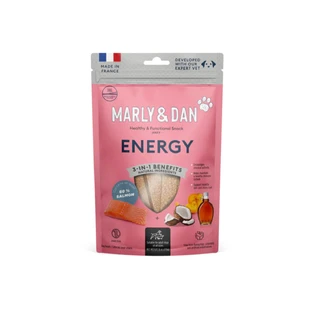 MARLY&DAN Energy, XS-XL, Zalm, functionele graanvrije beloningszak voor honden, intensieve activiteit, 80g