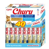 INABA Churu Churu Creamy Varieties, thon, boîte de récompense sans céréales pour chats, (purée), 560g
