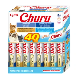 INABA Churu Churu Creamy Varieties, Tuna, cereal-free reward box cats, (puree), 560g