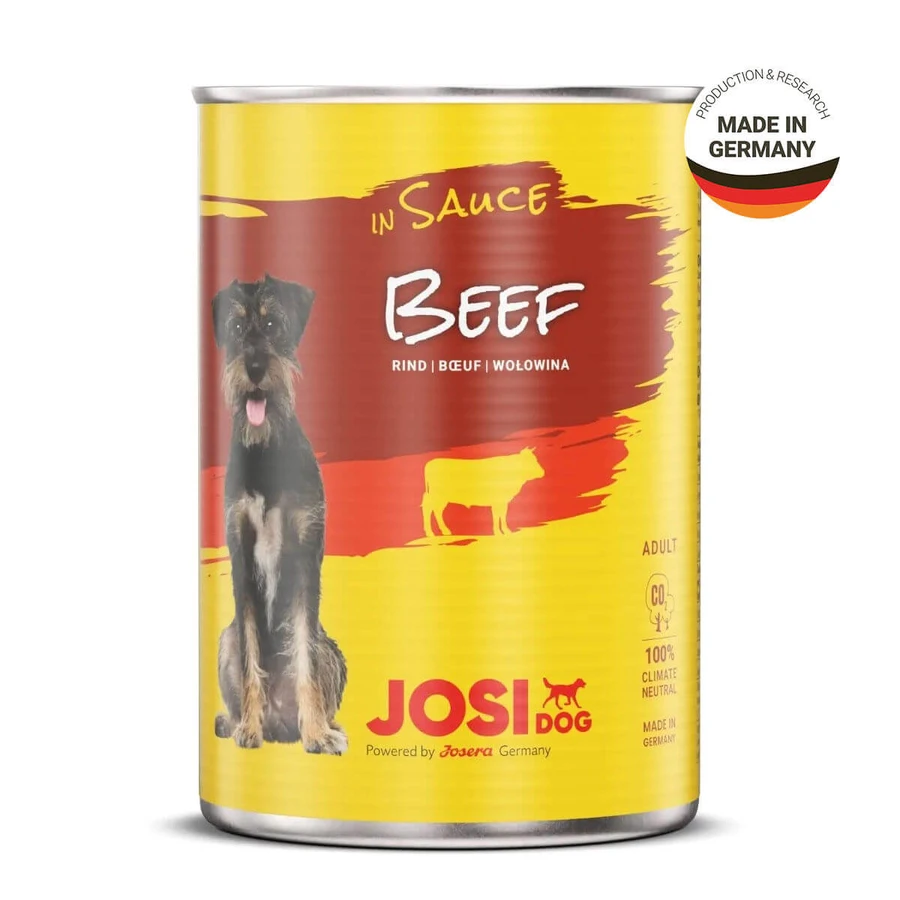 JOSIDOG, Carne de vacuno, comida húmeda en lata, (en salsa), 415g x 12