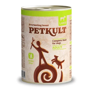 PETKULT Grain Free Adult, Lamm, getreidefreies Nassfutter in Dosen für Hunde, 400g