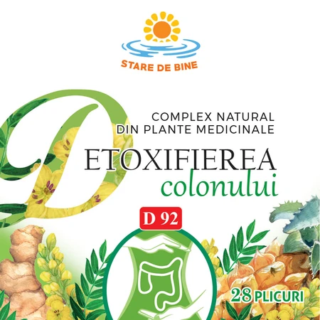 Détoxification naturelle du côlon à base de plantes, D92, 28 sachets, Fares 