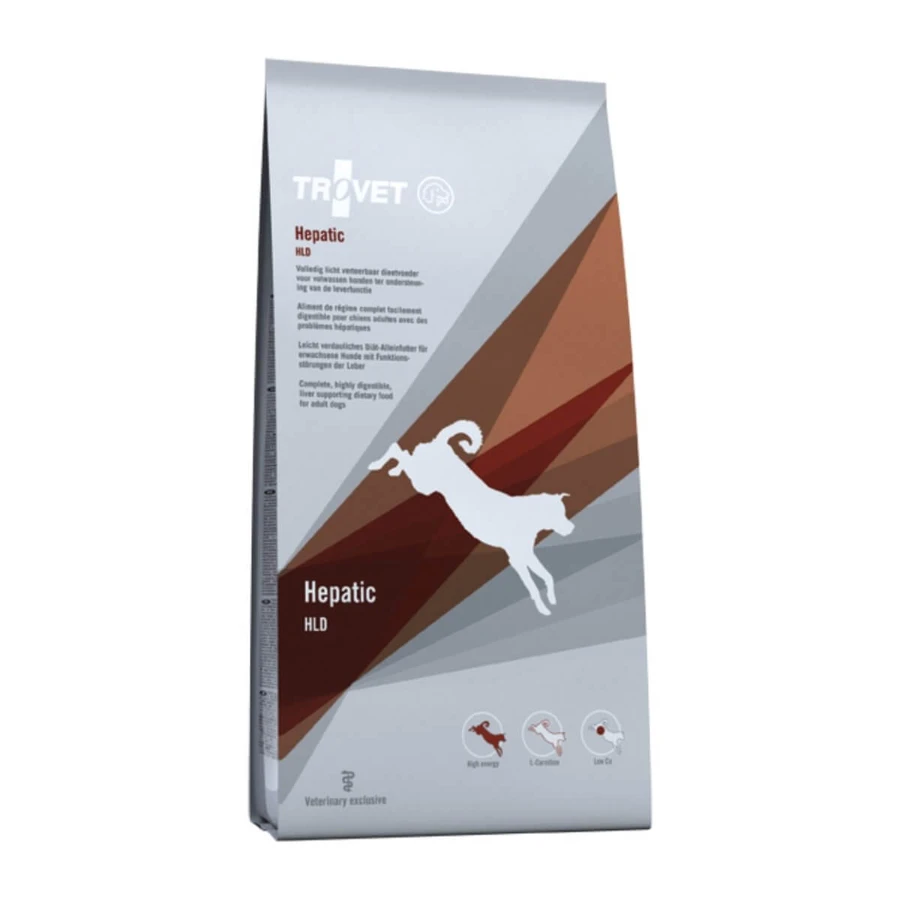 TROVET Dog Hepatic HLD, dieta veterinaria para perros, alimento seco, enfermedad hepática, 3kg