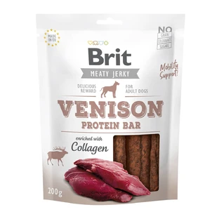 BRIT Jerky Jerky Venison Barrita de proteínas de venado, golosinas para perros, barritas de proteínas de venado, 200g